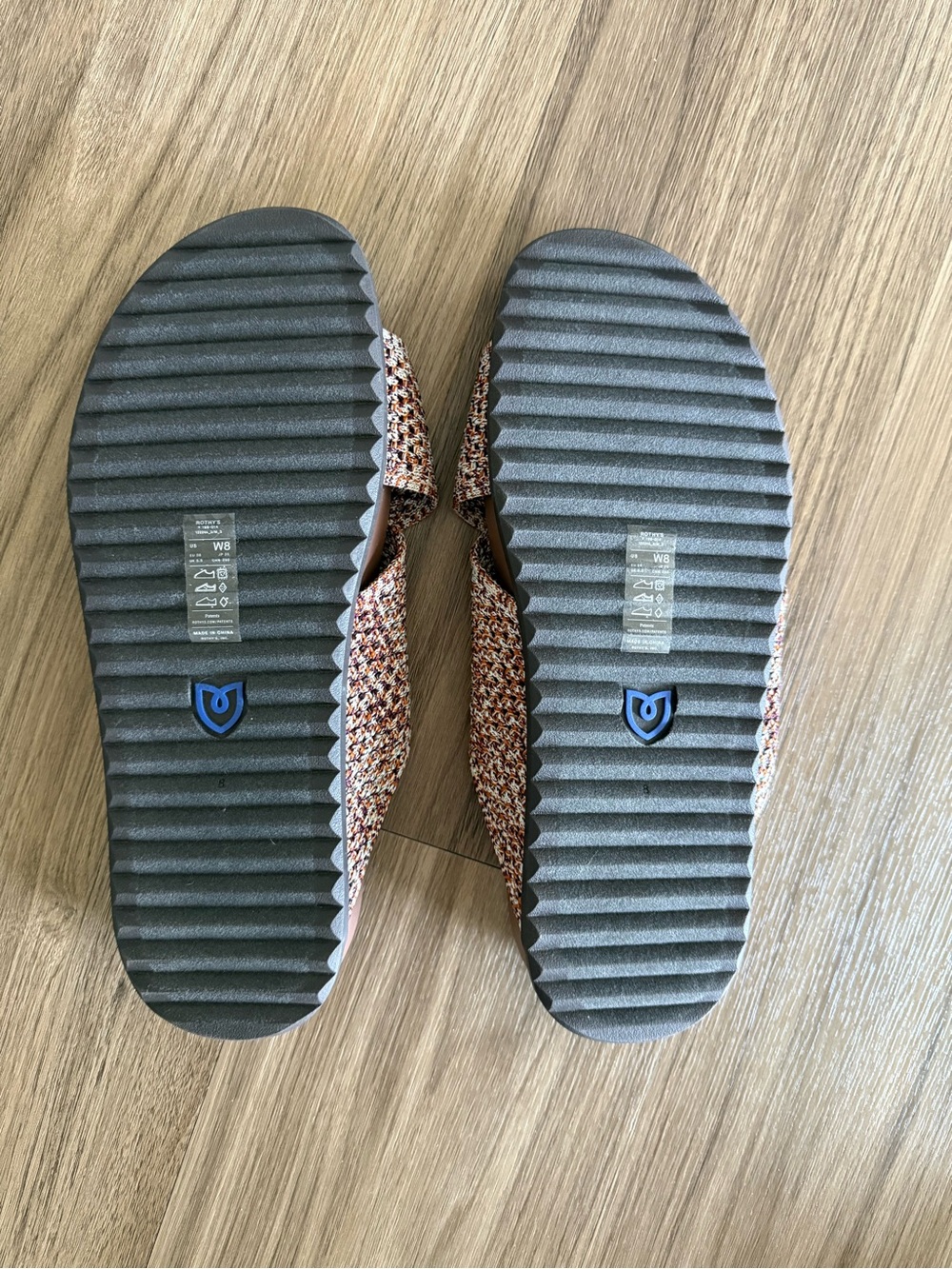 Rothy's Brown Multi-Tone Crisscross Slide Sandals - Picture 2 of 2